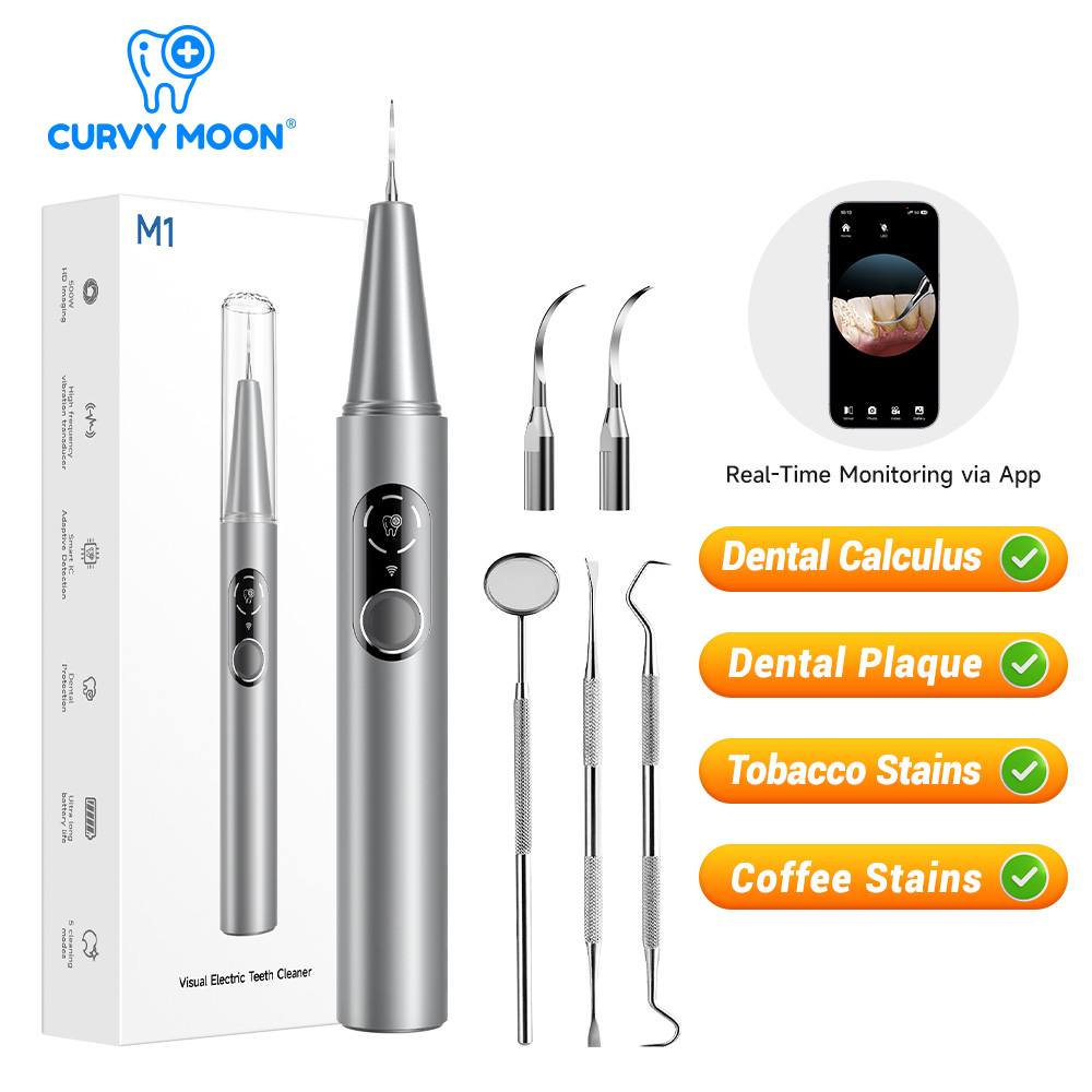 Teeth Whitening Professional - CURVY MOON 카메라가 장착된 가시형 전기