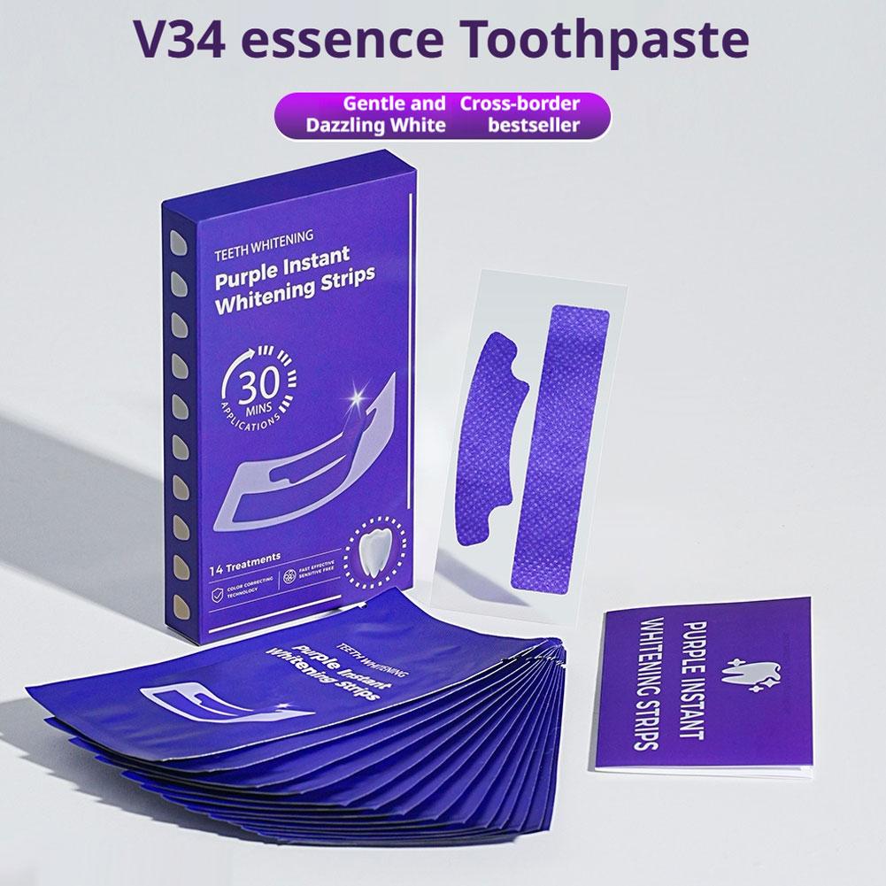Teeth Whitening Kit At Home - 14/28/42PCS V34 보라색 치아 미백 스트립