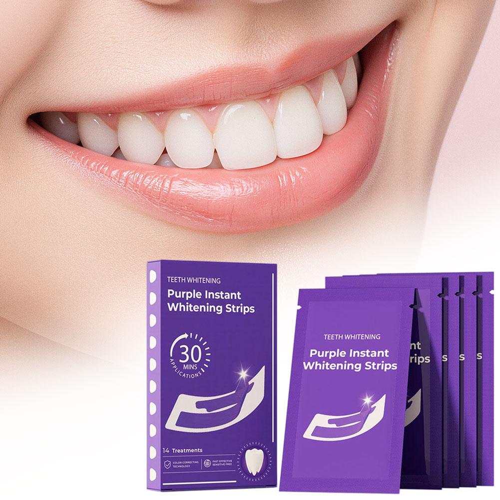 14/28/42PCS V34 보라색 치아 미백 스트립  - Teeth Whitening Kit At Home 리뷰 및 가격