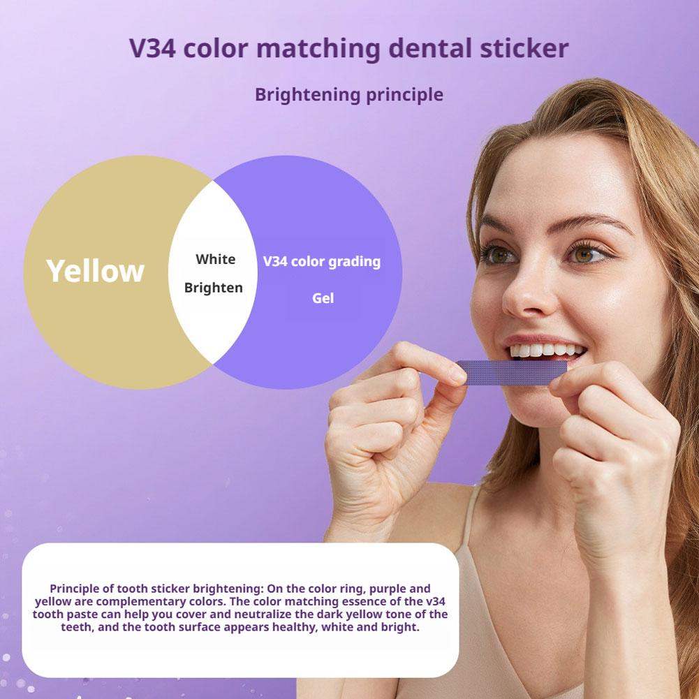 14/28/42PCS V34 보라색 치아 미백 스트립  - Teeth Whitening Kit At Home 리뷰 및 가격